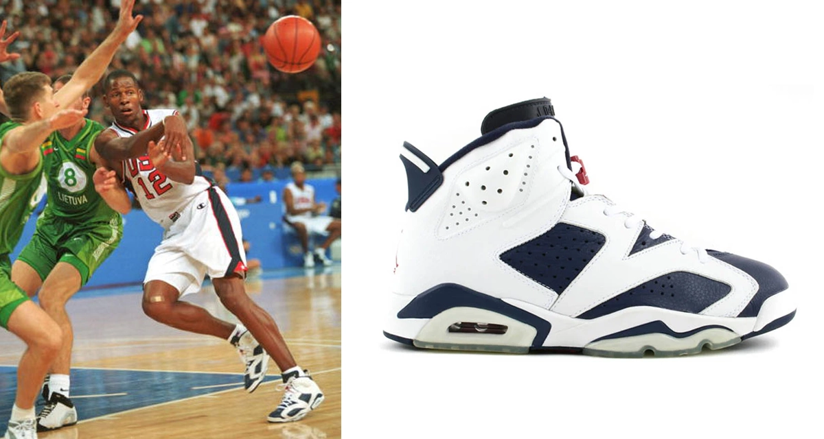 Ray Allen wearing Olympic Jordan 6