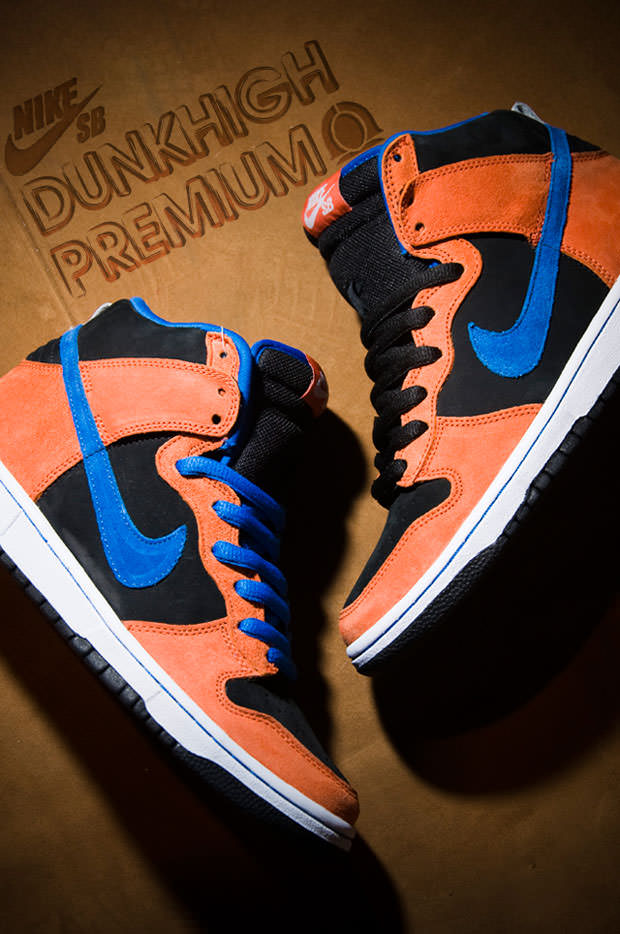 Nike SB Dunk High Supreme Deep Orange/Blue Sapphire-Black