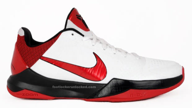 Nike Zoom Kobe V White/Varsity Red-Black