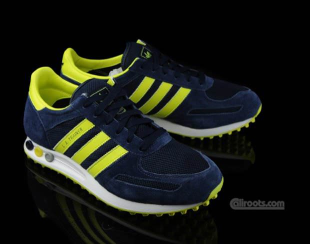 adidas Originals LA Trainer Navy/Yellow