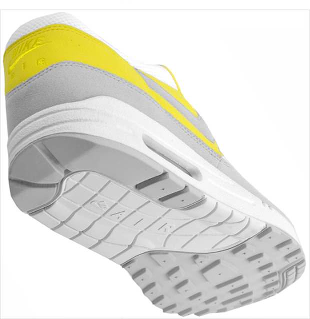 Nike Air Max 1 White/Neutral Grey-Vibrant Yellow