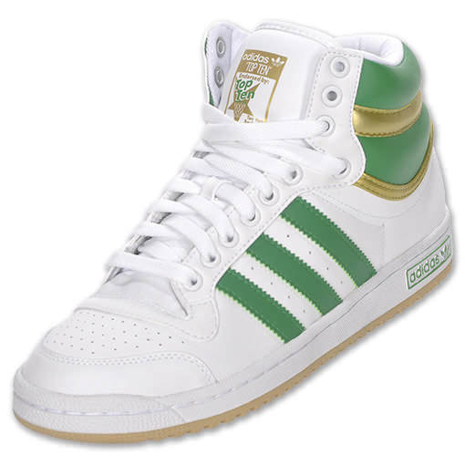 adidas Top Ten Hi White/Green-Gold