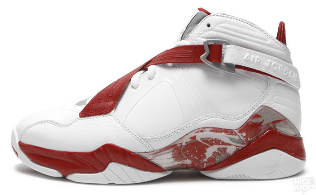 Air Jordan 8.0 White/Metallic Silver-Varsity Red-Stealth