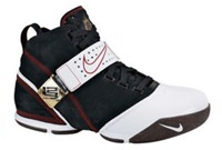 Zoom Lebron 5 Black White Varsity Crimson Black