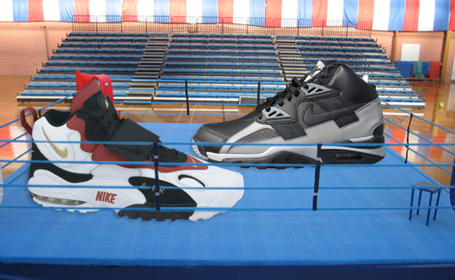 Sneaker Showdown: Nike Air Max Speed Turf "49ers" vs. Nike Air Trainer SC "Raiders"