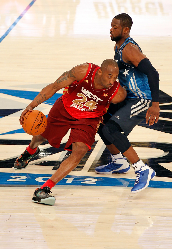 Kobe Bryant in the Nike Zoom Kobe VII "Galaxy" (photo by Mike Ehrmann/Getty Images via Zimbio)