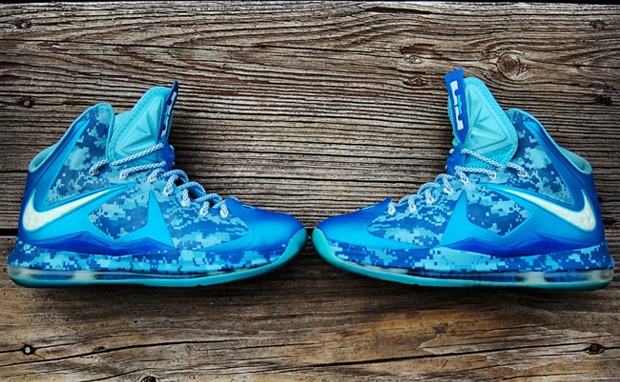 Nike LeBron X Chill Blue Camo Custom