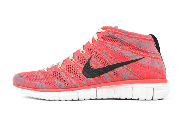 Nike Free Flyknit Chukka Bright Crimson Mineral Blue