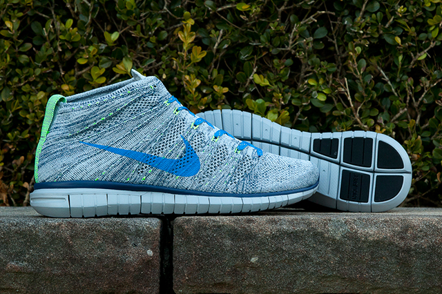 Nike Free Flyknit Chukka Grey Blue Green