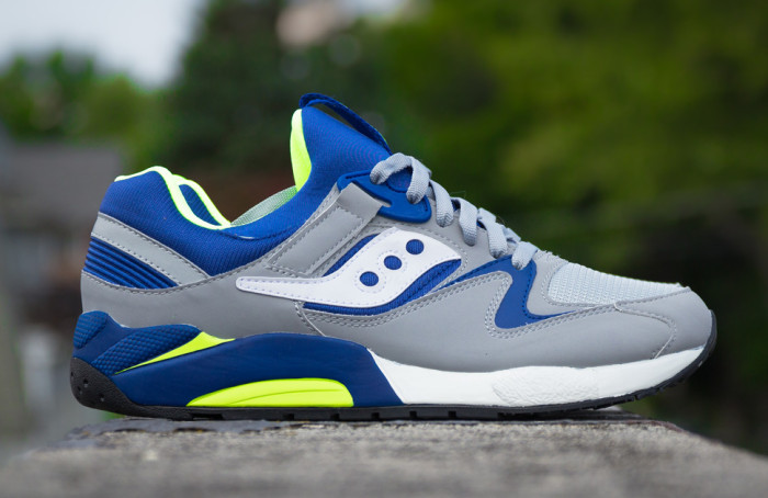 Saucony Grid 9000 Grey Blue Neon