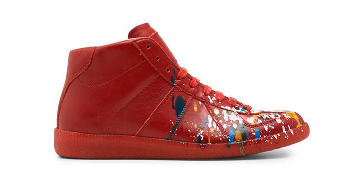 Maison Martin Margiela Red Pollock Mid-Top Replica Sneaker