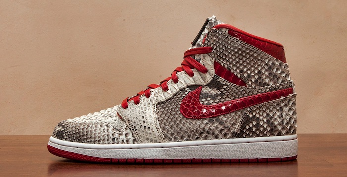 Air Jordan 1 "Python" Natural/Metallic Red Custom