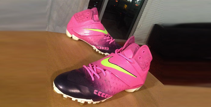 Jeron Johnson's Custom Breast Cancer Awareness Cleats