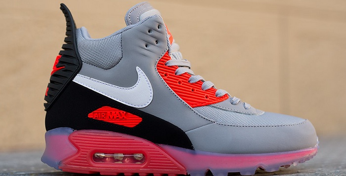 Nike Air Max 90 Sneakerboot ICE Grey/Black-Infrared