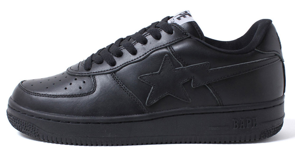 Bathing Ape Bapesta Black Leather