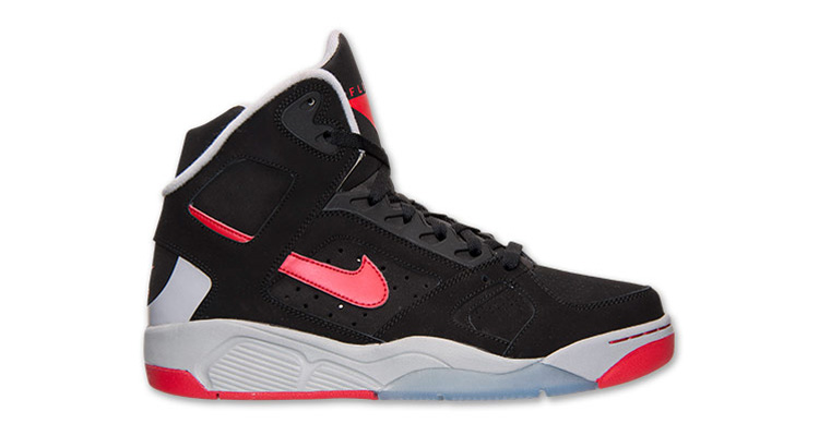 nike air flight lite black university red wolf grey