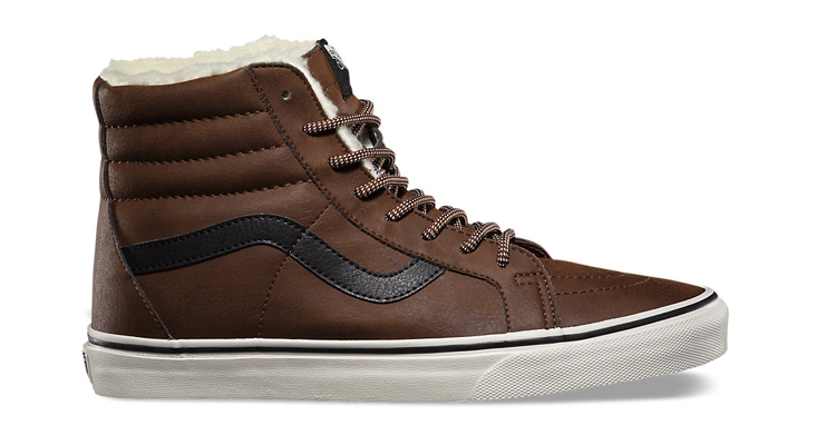 vans sk8-hi leather and fleece