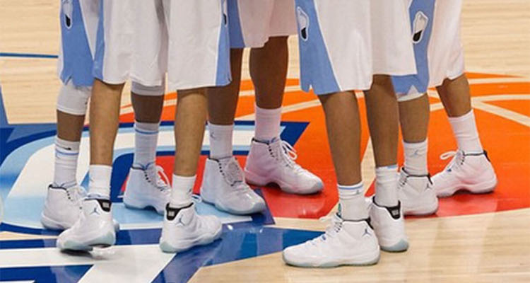 UNC Hit the Hardwood Rocking the Air Jordan 11 Legend Blue