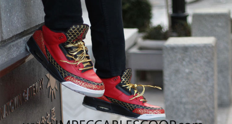 Air Jordan 3 Red Dragon Custom