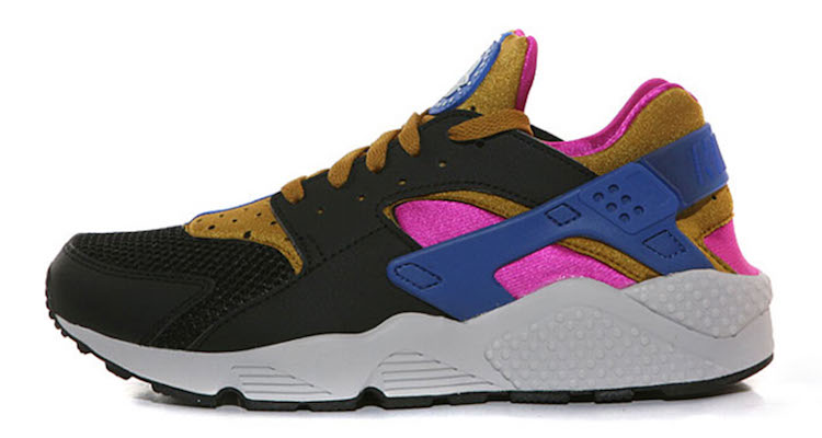 Nike Air Huarache Black/Brown–Fuschia Flash–Game Royal