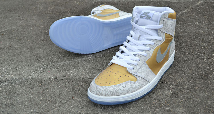 Air Jordan 1 Gold Laser Customs