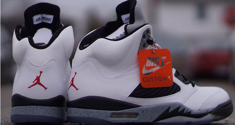 Air Jordan 5 White Cement Custom by Big T Customs