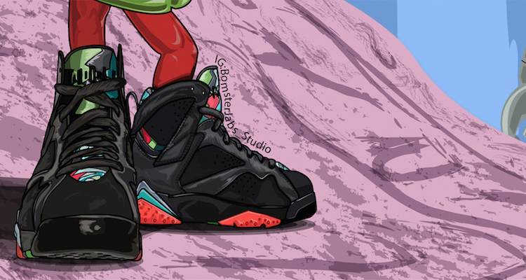 Brian Bomster-Jabs Creates Dope Marvin the Martian Air Jordan 7 Art