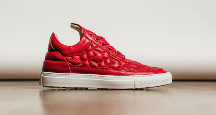 Filling Pieces Low Top Quilted Leather Red Available Now