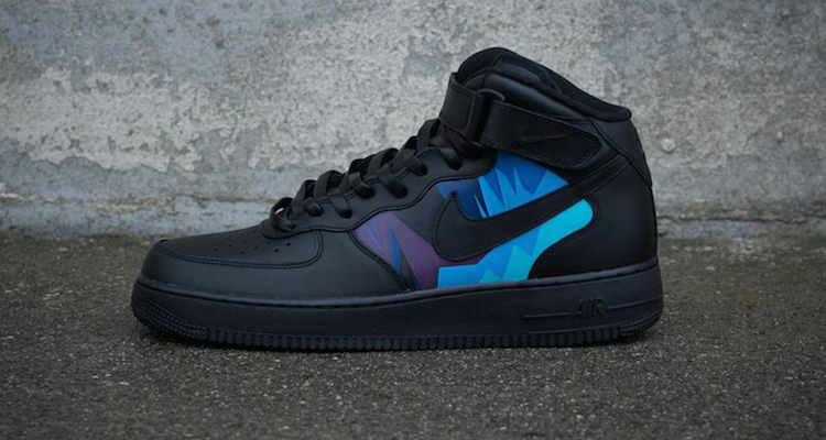 Nike Air Force 1 Aqua Geometric Camouflage Customs