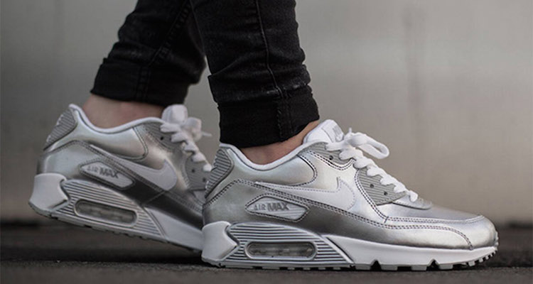 Nike Air Max 90 GS Metallic Silver Available Now