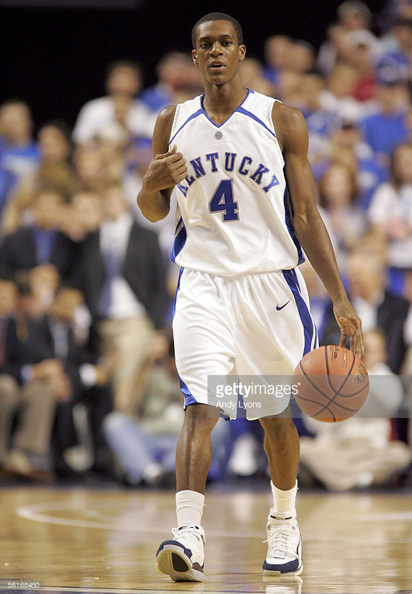 Rajon Rondo in a Kentucky PE of the Nike Zoom Huarache 2K4