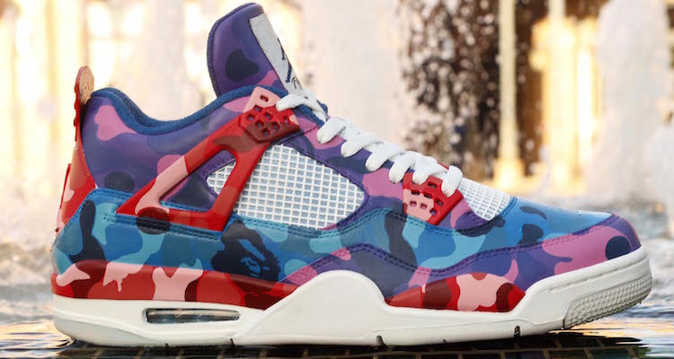 Air Jordan 4 "BAPE Multicolor Camo" Custom by Ammoskunk