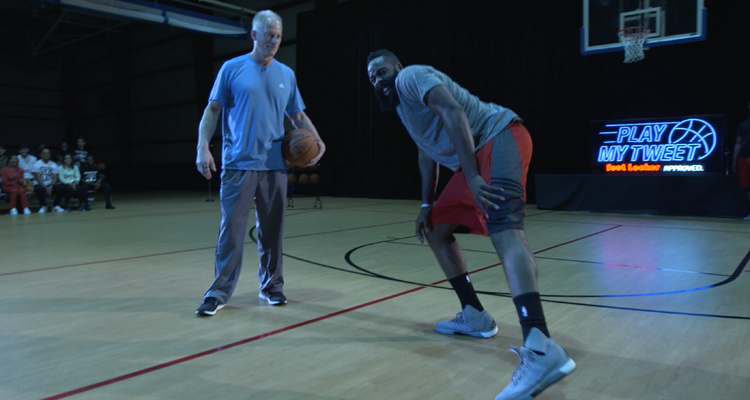 James Harden Gets Buckets & Laughs at Foot Locker's #PlayMyTweet