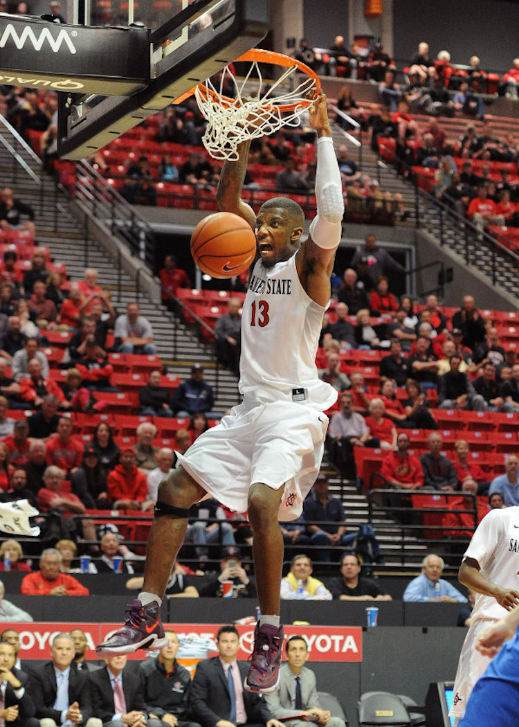 San Diego State's Winston Shepard in the Nike LeBron 13 "Medium Berry"