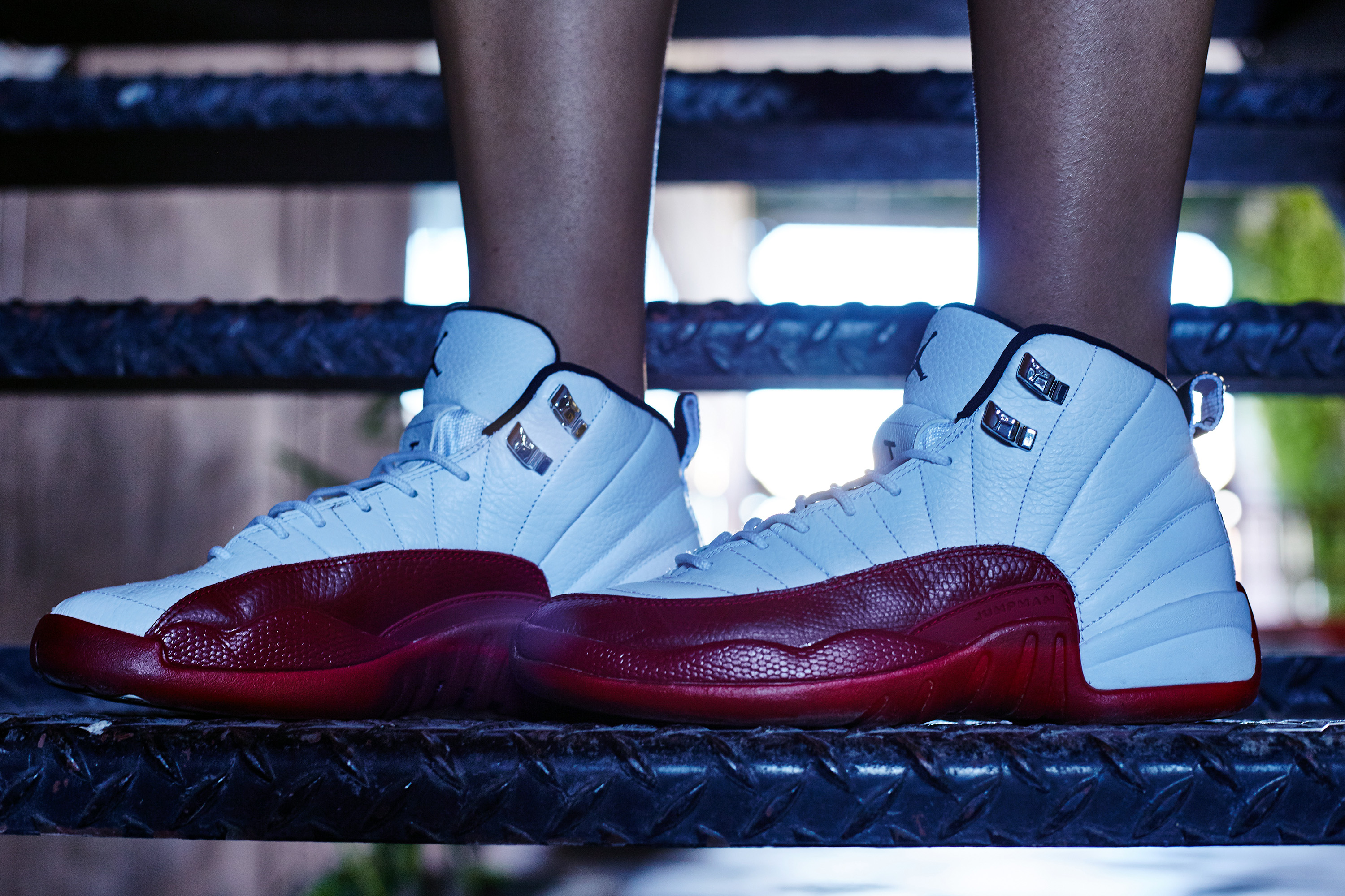 Air Jordan 12 White Red On-Foot Look