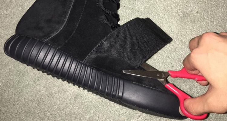 Sneakerhead cuts strap off Adidas Yeezy Boost 750