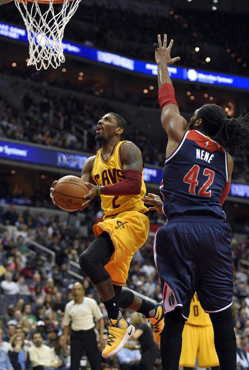 Kyrie Irving wearing a Nike Kyrie 2 PE