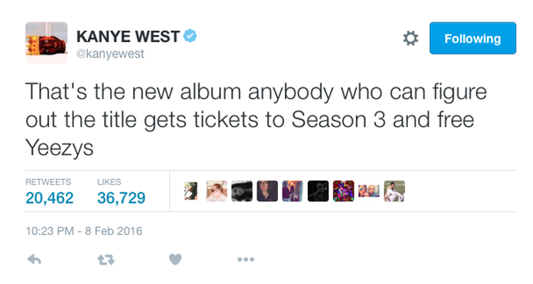 Kanye Tweet