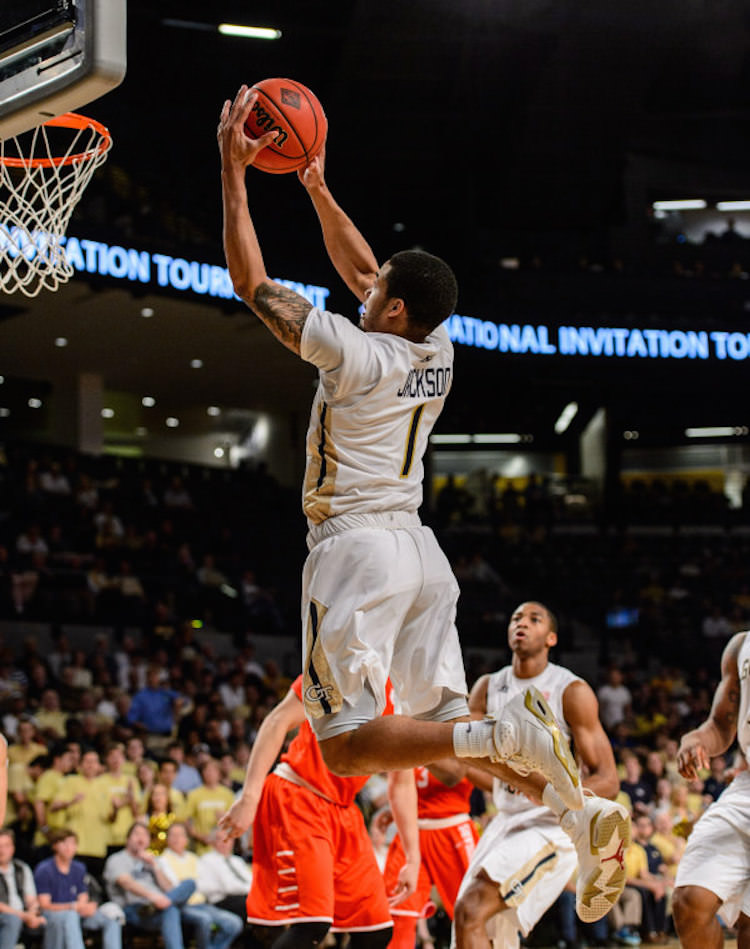 Georgia Tech's Tadric Jackson in a Custom Model of the Air Jordan 6