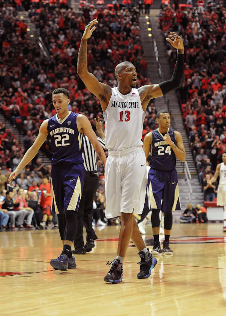 San Diego State's Winston Shepard in the Air Jordan 8 "Aqua"