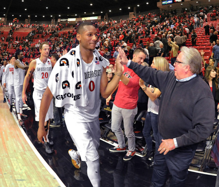 San Diego State's Skylar Spencer in the Jumpman Team One "White/Gold"