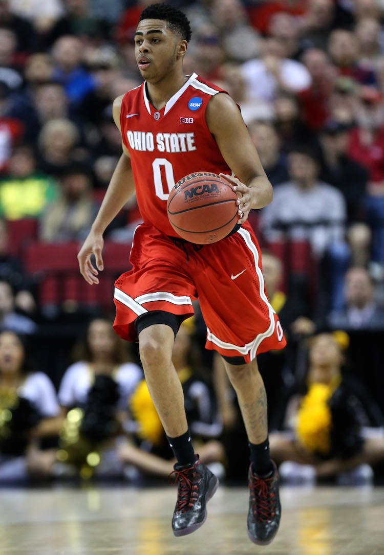 D'Angelo Russell in the Air Jordan 10 "Doernbecher"