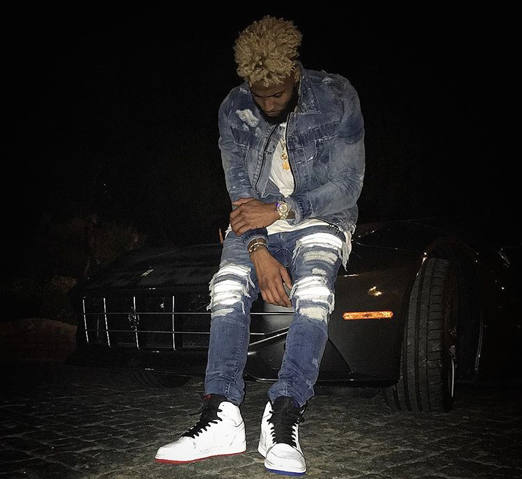 New York Giants' Odell Beckham Jr. in the "Lance Mountain" Air Jordan 1