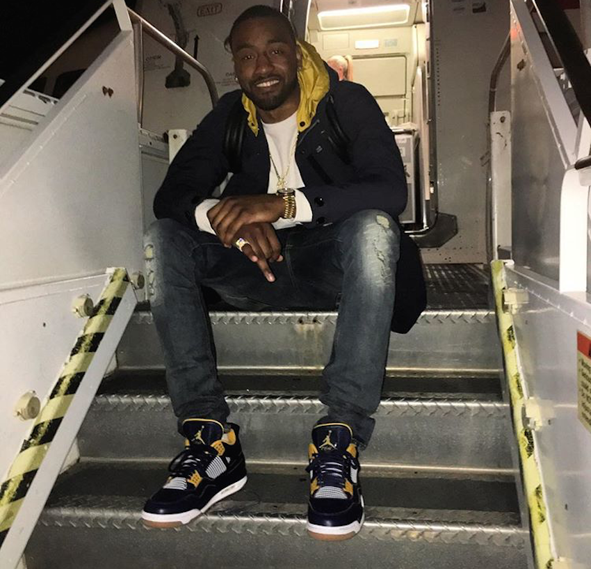 Washington Wizards' John Wall in the Air Jordan 4 "Dunk From Above"