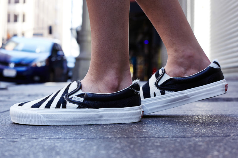 Vans Vault Slip-On 59 LX Pony Hair "Zebra" On-Foot Look