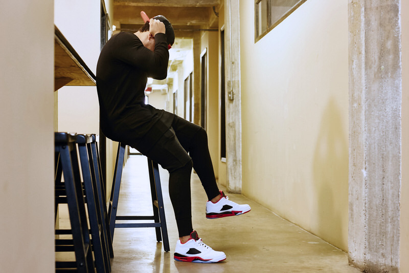 Air Jordan 5 Low "Fire Red" On-Foot Look