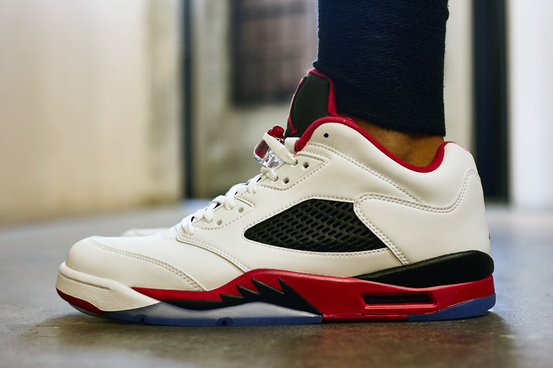 Air Jordan 5 Low "Fire Red" On-Foot Look