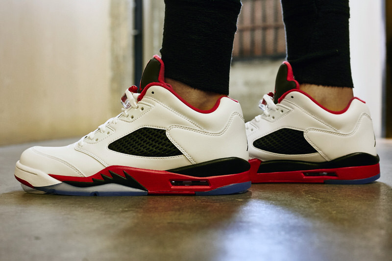 Air Jordan 5 Low "Fire Red" On-Foot Look