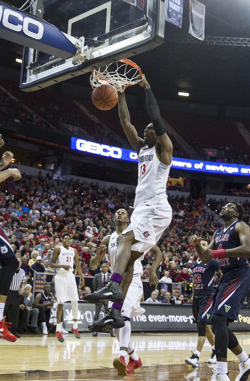 San Diego State's Winston Shepard in the Air Jordan 12 "Master" (Photo via Jeremy Rincon)