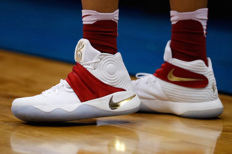 Iowa State's Jordan Ashton in an iD model of the Nike Kyrie 2